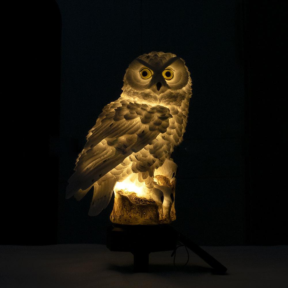 Owl Shaped Solar Light Waterproof Outdoor Garden Decor LED Lawn Lamp for Pathway Patio Landscape