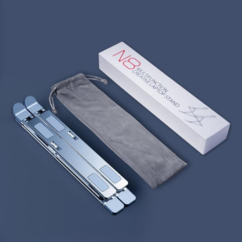Suporte ajustável para laptop, alumínio, para tablet, notebook, almofada de resfriamento, dobrável, suporte para laptop