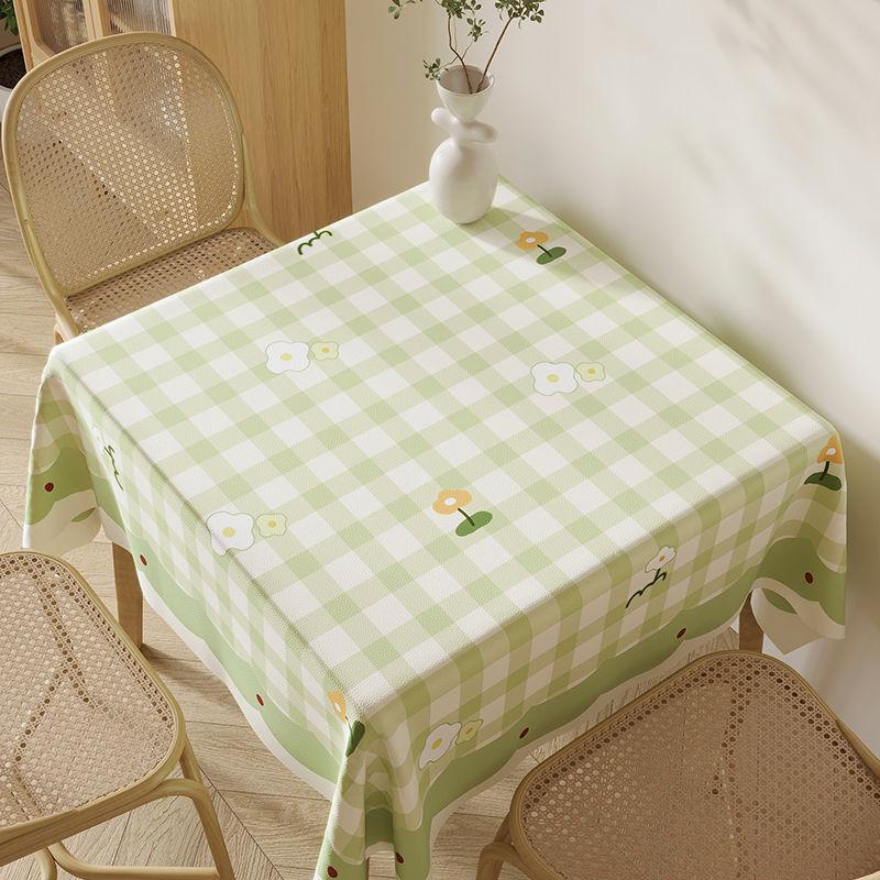 Square Table Tablecloth Waterproof, Oil-Proof And Anti-Scalding Square Household Small Fresh Dining Table And Chairs Modern And Simple