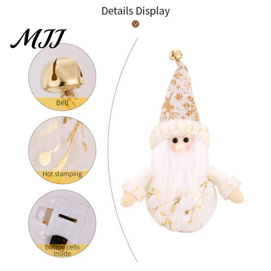 Festive Home Decor Christmas LED Plush Doll Ornaments, Light Up Elk Snowman Santa Claus Room Accent Decoration, Cute Stuffed Toy for Table Holiday