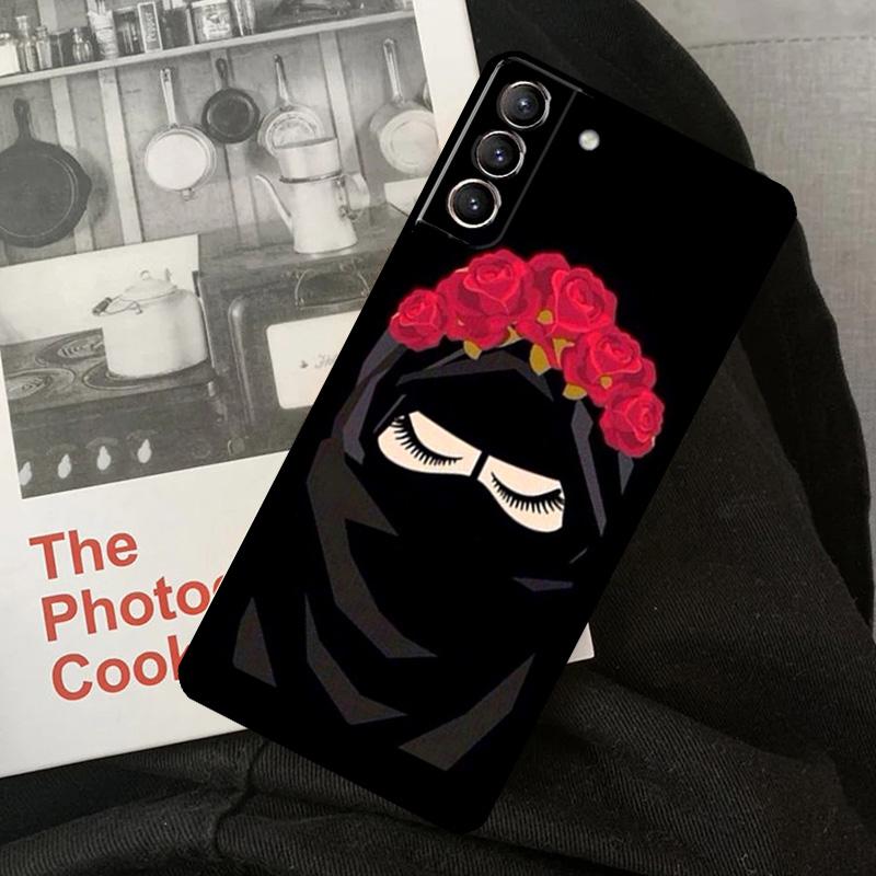 Muslim Islamic Girls Arabic Hijab Phone Case For Samsung Galaxy S23 S22 S24 Ultra S20 S21 S24 FE S9 S10 Plus Note 10 20 Ultra