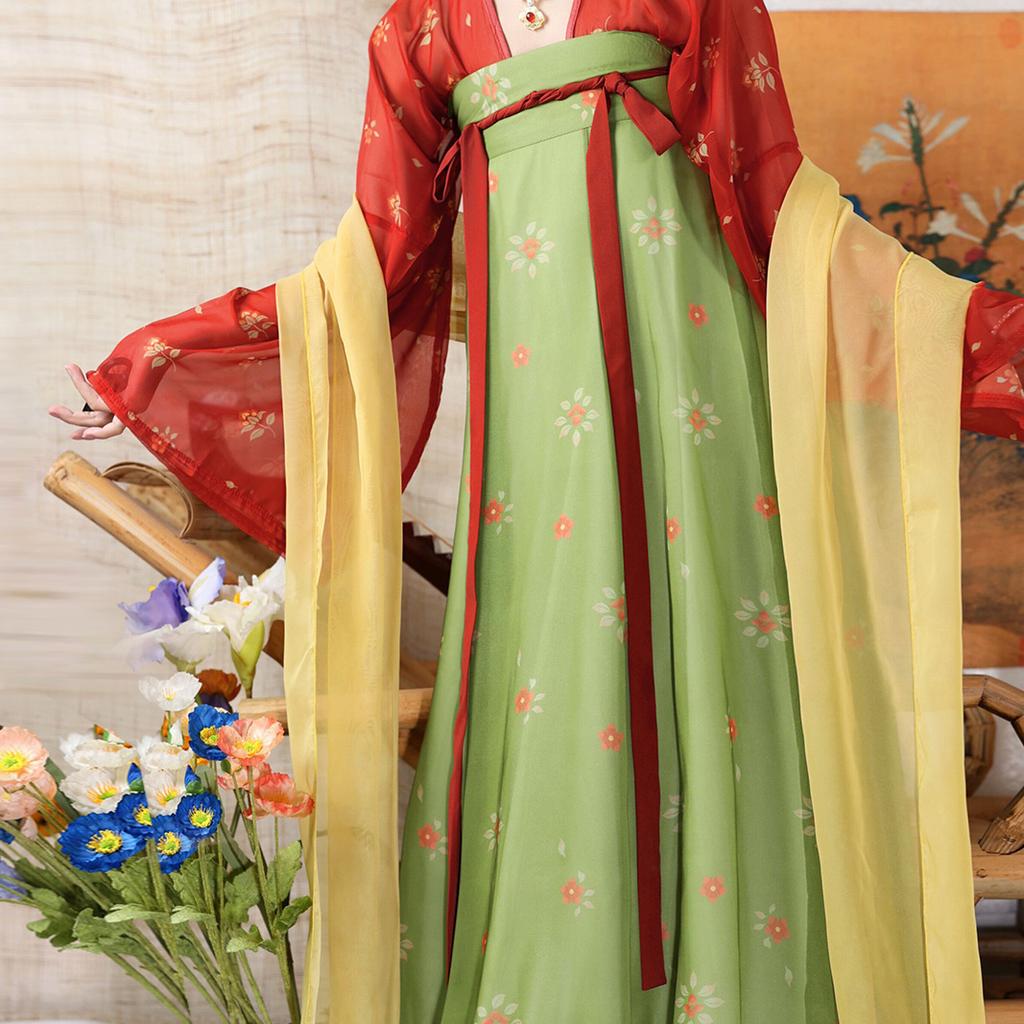 Ripristina lo stile cinese della dinastia Tang, abito da donna Hanfu, gonna lunga fino al seno
