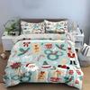 Christmas Holiday Pattern Set Bedding Duvet Cover Set Duvet Cover Pillowcases  (1*Duvet Cover 2*Pillowcases, without duvet insert)