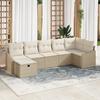 VidaXL 7-Piece Garden Sofa Set with Cushions Beige Poly Rattan 3360632