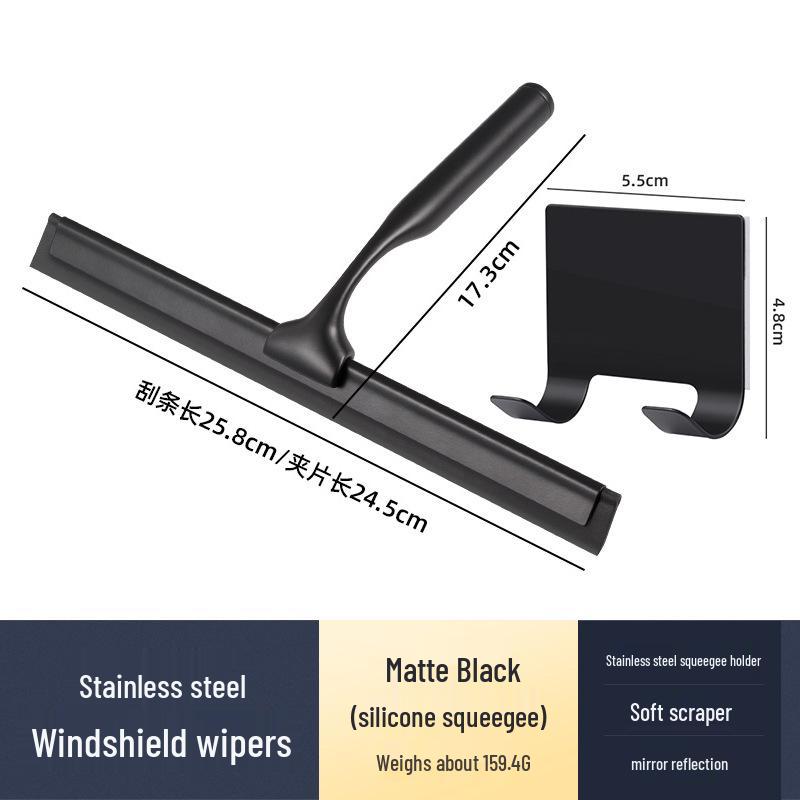Stainless Steel Silicone Window Squeegee - Ideal for Cleaning Glass in Bathrooms, Restaurants, and Hotels.