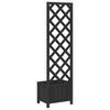 Vidaxl Planter with Trellis, Black, Solid Fir Wood