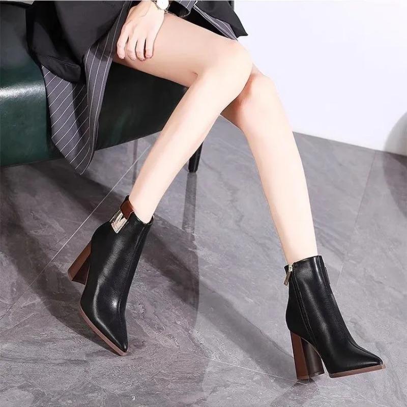 Spring Autumn High Heels Women Ankle Boots  Short Boots High Heel Shoes Small Plus Size