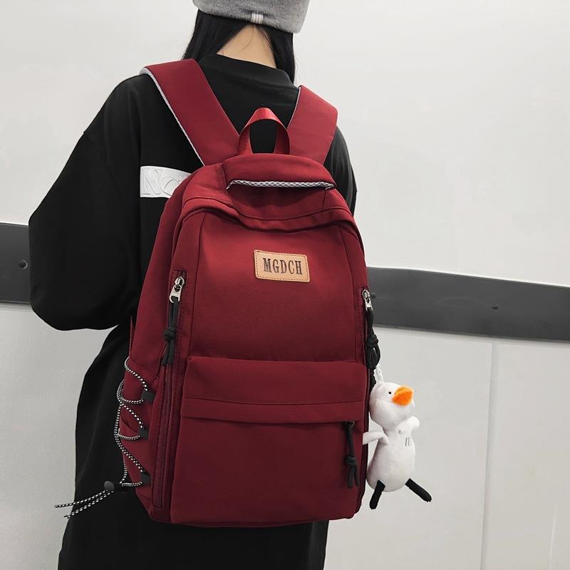 Student Schoolbag Women's Solid Color Backpack Men Large Capacity Middle School Students Third To Sixth Grade Backpack
