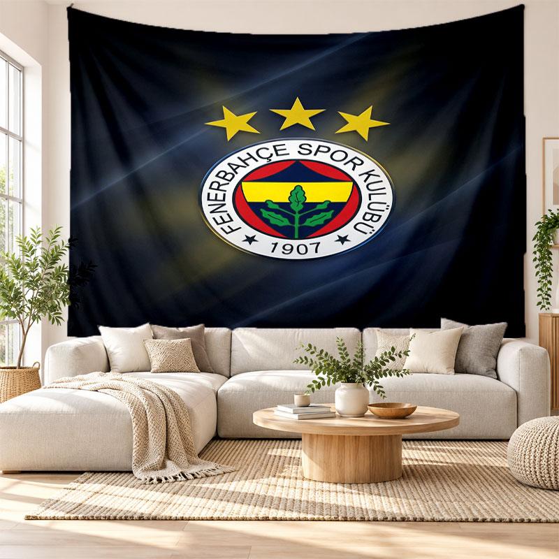 Arazzo da Parete FC Fenerbahçe, Appeso da Parete in Tessuto Morbido, Sfondo Decorativo per Camera da Letto Arte da Parete per la Casa
