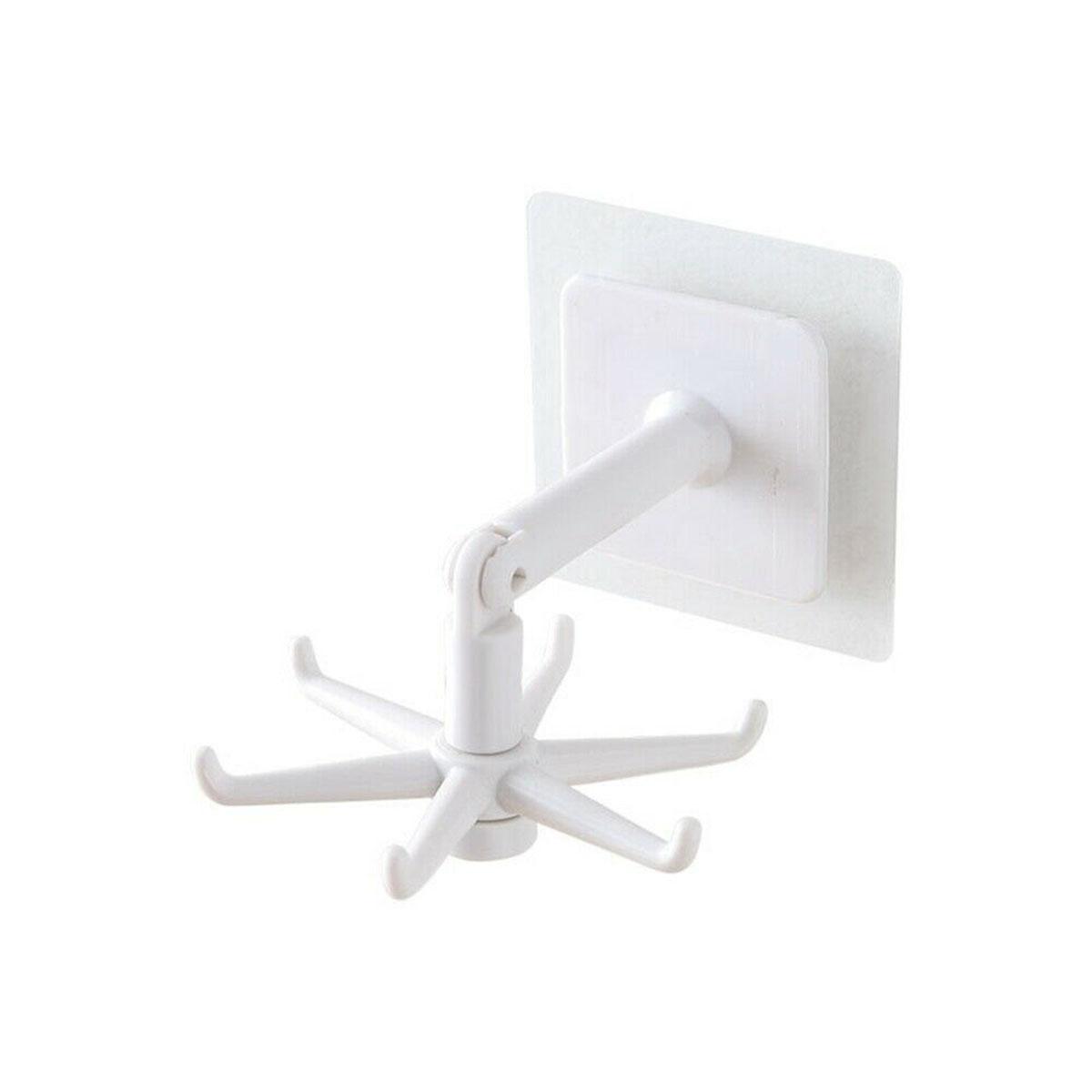

1Pcs White 360 Degrees Rotating Folding Hook ABS Punch-free Multi-Purpose Hook Kitchen Hook Waterproof Utility for Home Bathroom белый
