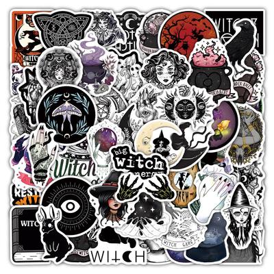 10/52pcs Mysterious Witch Stickers Magic Witchcraft Graffiti Stickers for DIY Luggage Laptop Skateboard Motorcycle Bicycle Sticker