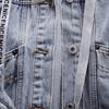 Denim Jacket Women Korean Style Loose Short Coat Long Sleeve Hooded Jacket Multi-Pockets All-match Tops