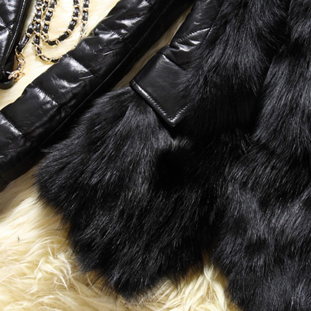 Kołnierz ze sztucznego futra Sztuczna skóra Damski płaszcz Oversized Fleece Faux Fur Winter Coat Luksusowe sztuczne futro z królika Kurtki Manteau Femme Hiver