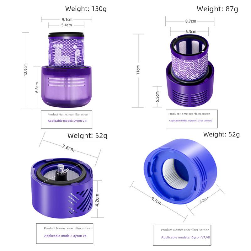 Compatible Filters for Dyson V6, V7, V8, V10, V11, V12 Vacuum Cleaner Accessories