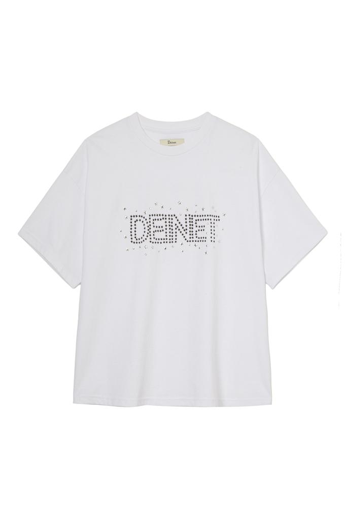 DEINET Star Trim Dyeing T-Shirts In White