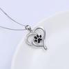 European-American Style Paw Print Heart Pendant Necklace for Dogs