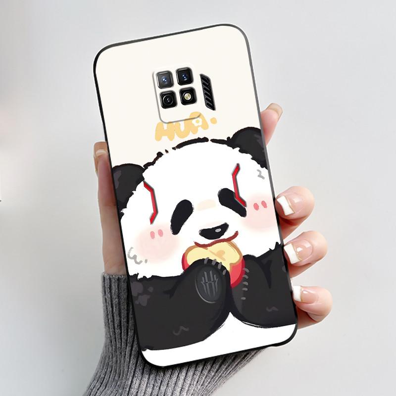 For Nubia Red Magic 7 Pro Case NX709J Back Cover Cute Heart Rabbit Black Soft TPU Phone Case For Red Magic 7S Pro NX709S Shell