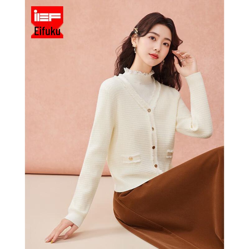 

IEF Women s Elegant V-Neck Knit Cardigan One Size