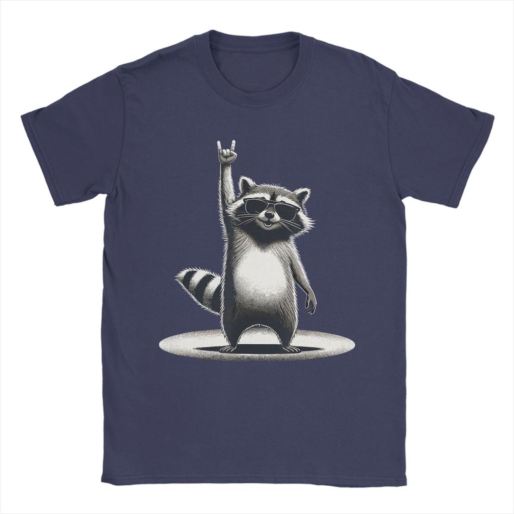 Retro Raccoon Rock Music Gift Unisex Kids Women Funny Raccoon Cotton T Shirt For Unisex Summer Vintage T Shirts Oversized Cheap Tops