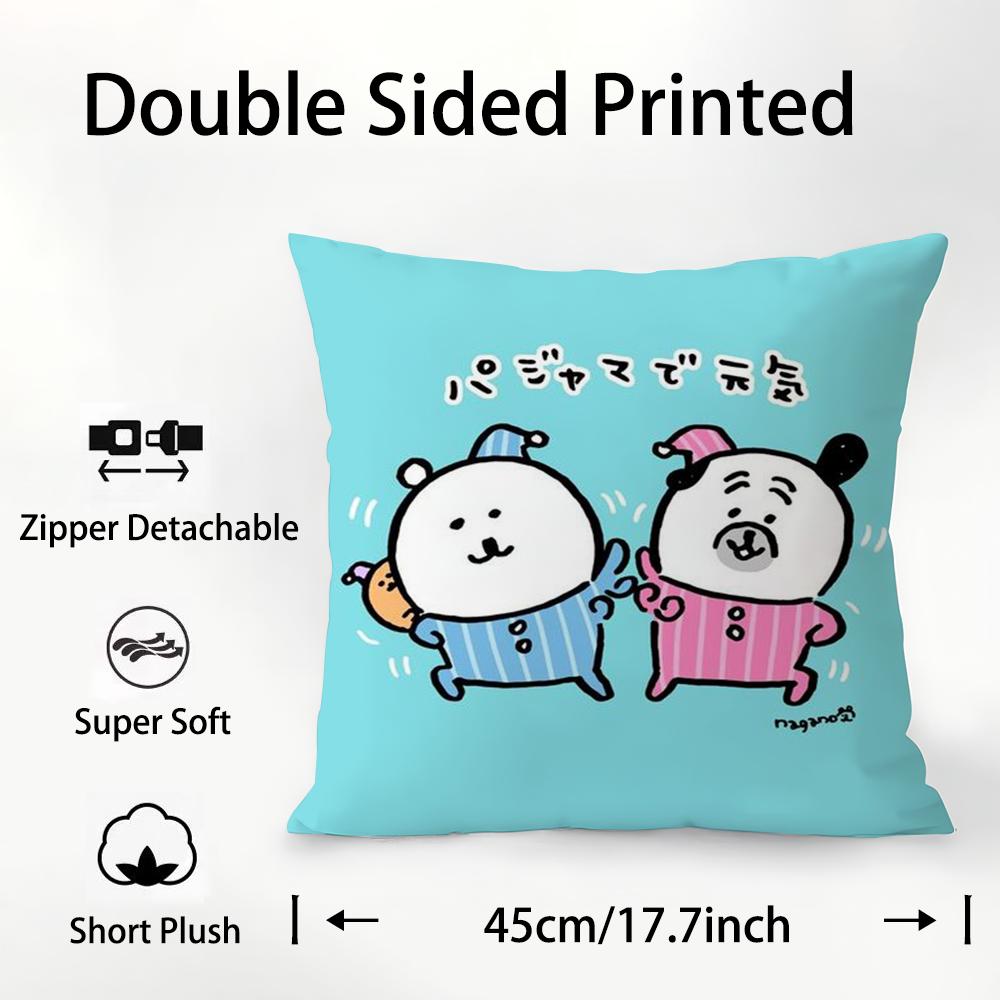 Cute J-Jokes Bear Pillow Case Plush Fabric Soft Double Sided Print Sofa Cushion Cover Throw Pillow Covers