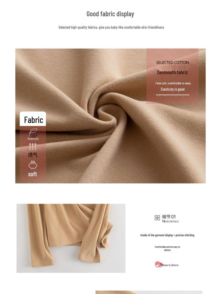 Damen Slim Fit Rippstrick Langarmtop - Fleecegefütterter Rundhalsausschnitt für Herbst/Winter 2024