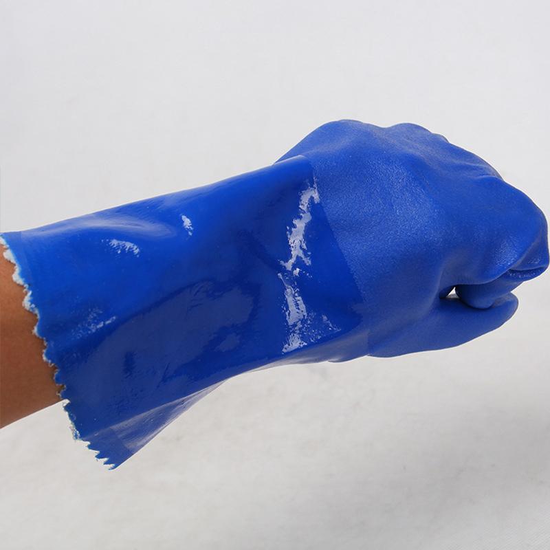 Pvc Industrial Rubber Gloves Anti Slip Thickening Anti Corrosion Chemical Wear-Resistant Waterproof Labor Protection Gloves
