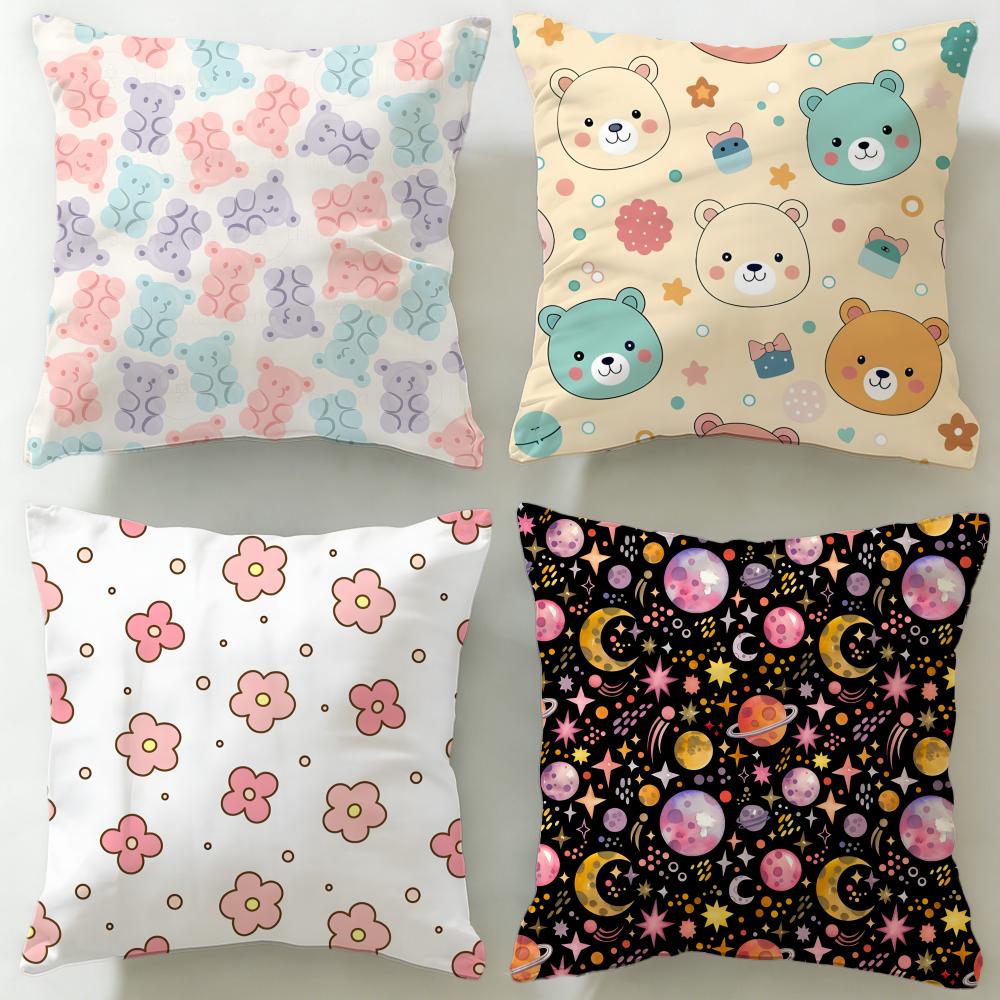 Floral Texture Cushion Cover Soft EasyWash Pillow Case Versatile for Couch Bed Travel and Office