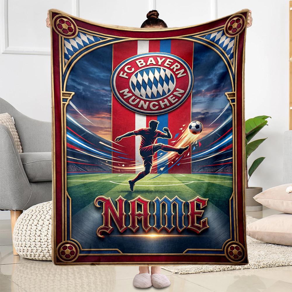 Bayern Munich Fan Gear Customize Your Name Blanket Throw Customizable Blanket Durable Comfort Perfect for Bedding Bed Picnics Livingroom