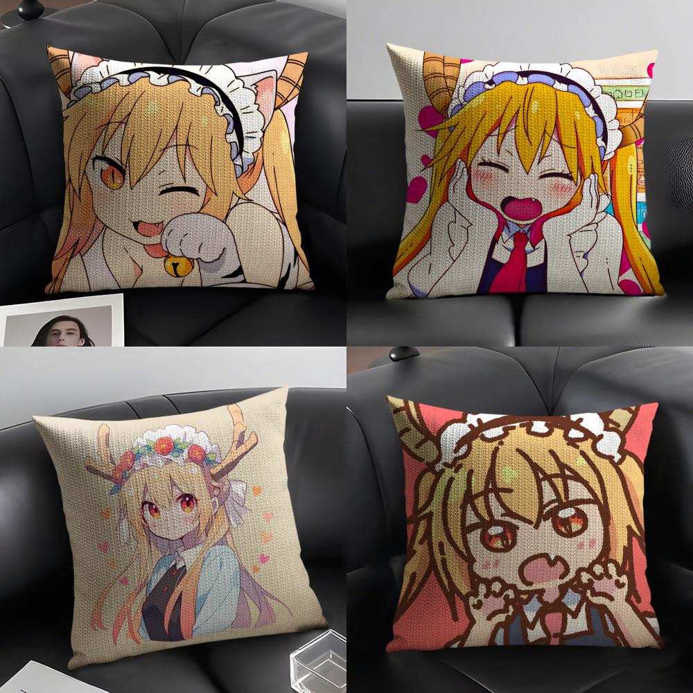 Miss Kobayashis Dragon MaidB Anime Pillow Case Pattern Printed Pillowcase for Living Room Sofa Cushion Cover Bedroom Decor