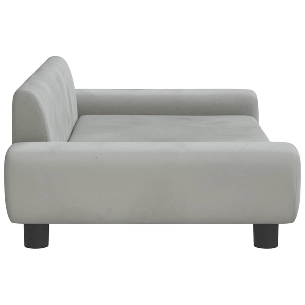 vidaXL Dog Bed, Light Gray, 100 x 54 x 33 cm, Velvet