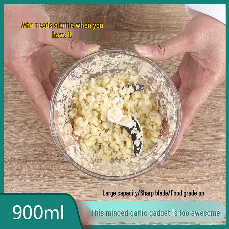 900ml Household Multifunctional Vegetable Cutter & Garlic Press - Baby Food Processor & Meat Grinder