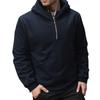 Men's Solid Color Half-Zip Sweatshirt Hoodie Men's Sports Large Size Casual Sweatshirt