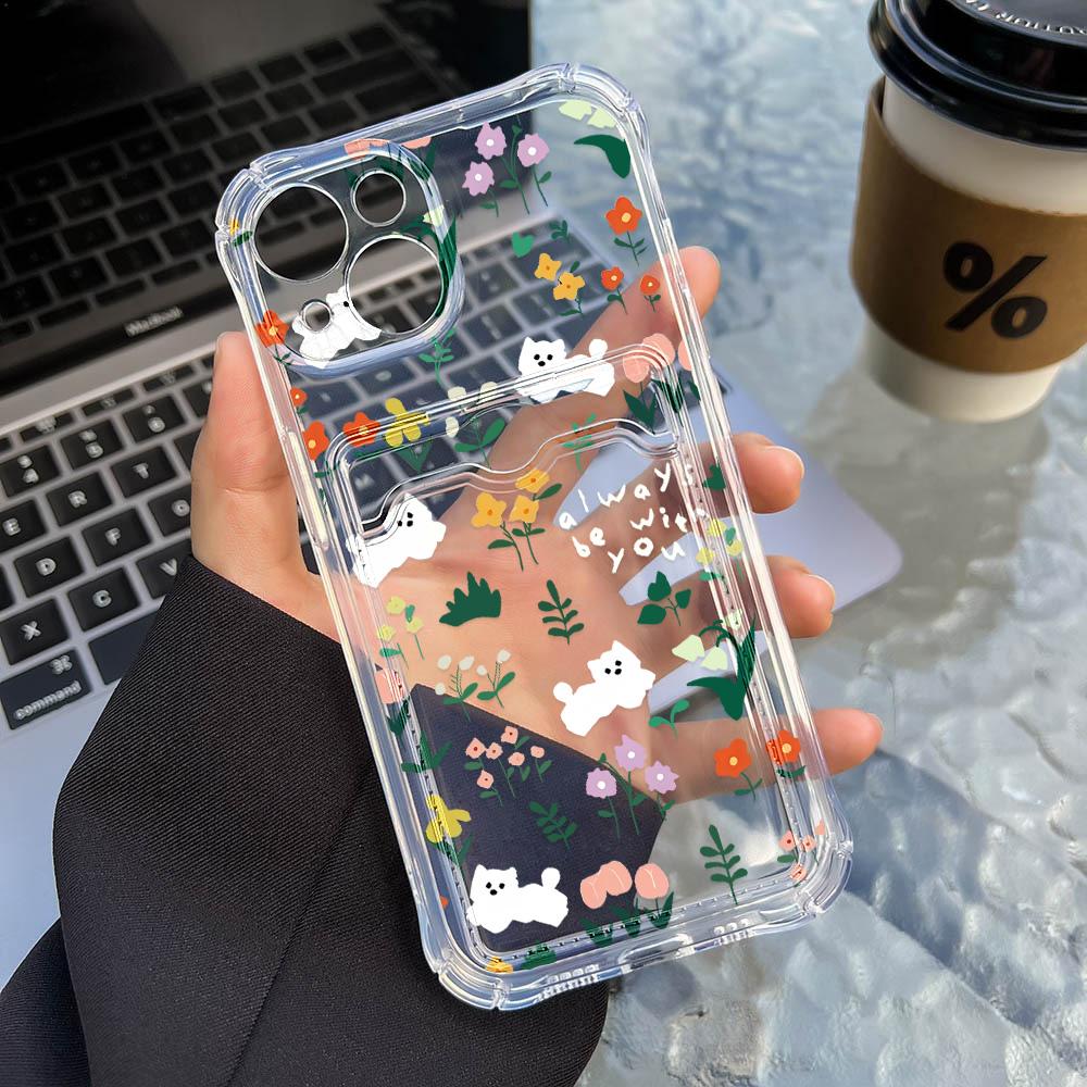 Card Phone Case for iPhone 11 13 XR 15 14 Pro Max iPhone 12 16 7 8 Plus XS Max Samsung S24 S23 A15 A55 A05 A54 Redmi 12 13C 13 9 Cartoon Protection