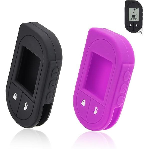 Viper Remote Start Case - Soft Silicone Protective Cover for Viper 2 Way Remote # 5706 4706 7756V 7351V 7752V (Purple & Black) Purple & Black