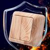 1Pcs Wall Mounted 1 Gang 1 Way Spray Plastic On/Off Wood Eu Standard Button Light Switch Flame Retardant Classic Surface Switch