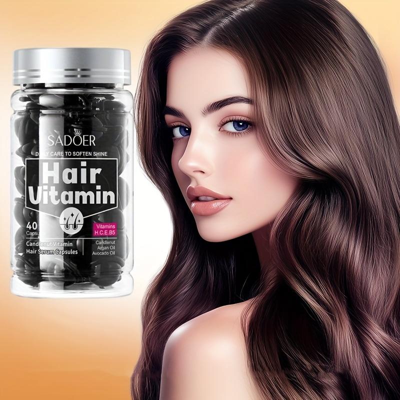 

Капсулы сыворотки для волос SADOER с витамином и орехом кукуи: Содержит растительный сквалан, витамин С и свечное дерево, нежирный, легко впитывается, обеспечивает гладкость 40pcs