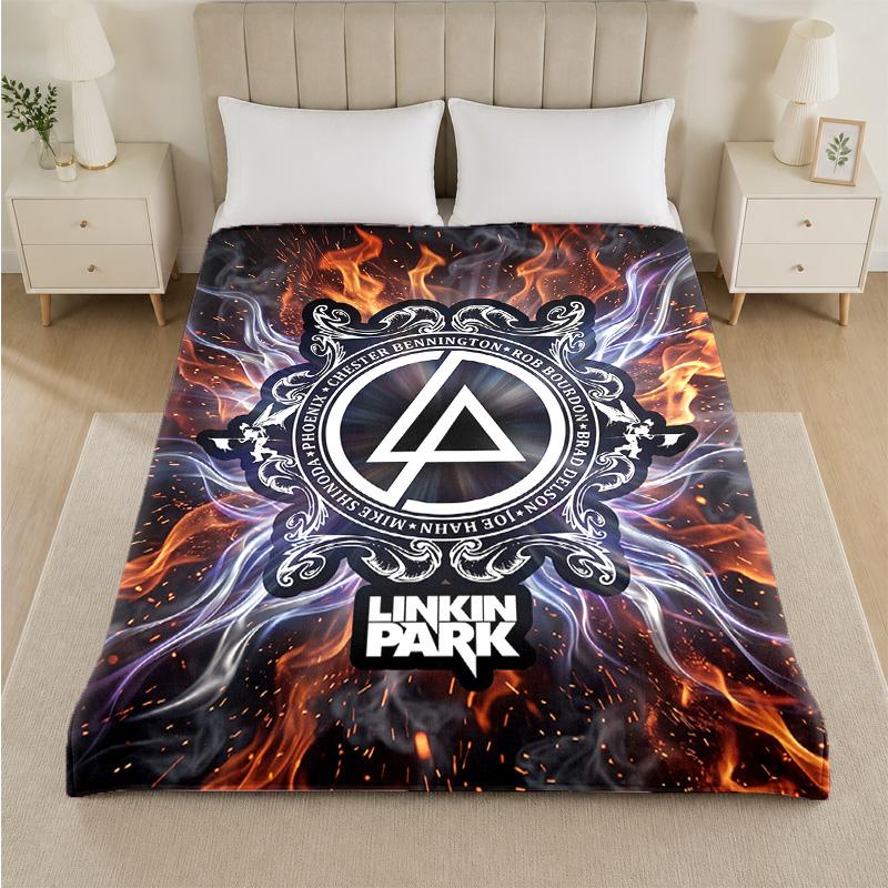 Linkin Park Druck Flanelldecke Gemütliche Leichte Plüschdecke für Bett Sofa Haushalt