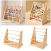 Tiered Stepped Wood Jewelry Holder Rack For Bracelet Necklace Storage Wooden Construction Wrist Accessories Holder