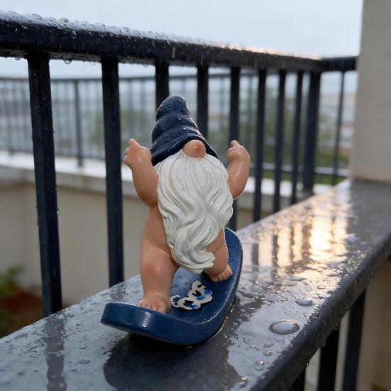 Middle Finger Gnome Figurine Funny Resin Naked Gnome Statue for Garden Home Office Decor Naughty Gifts for Men Women