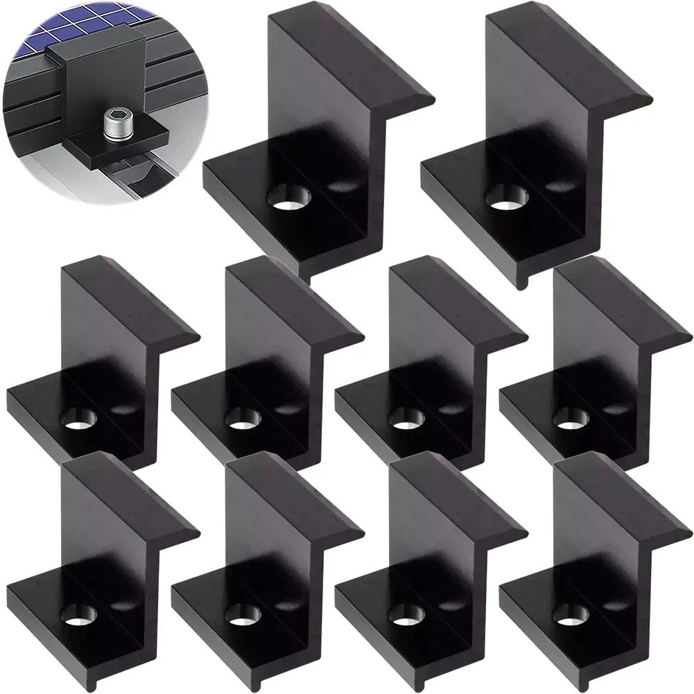 10pcs PV Solar Panel Mount End Clamp Aluminum Alloy 30/32/35/40mm For Frame Resistance PV Clamp Solar Power Parts Accessories