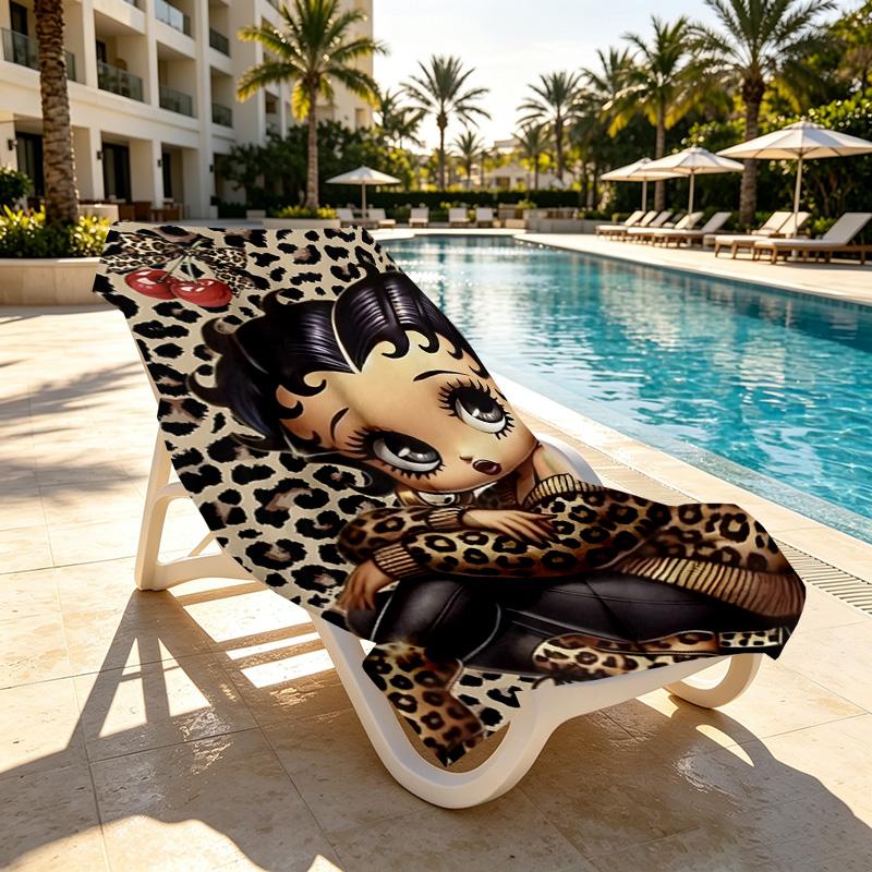 Betty Boop Print Beach Towel Design, Soft, Lightweight. for Home Bathroom, Spa, Pool, Yoga, Surfing, Camping, Gift for Family, Friend