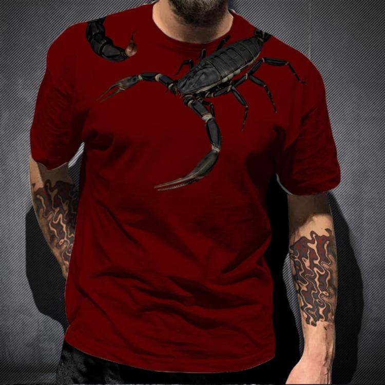 Trendy Hip-Hop Streetwear Cool 3D Print Scorpion Animal T Shirt Short-Sleeved Tee New Fashion Design