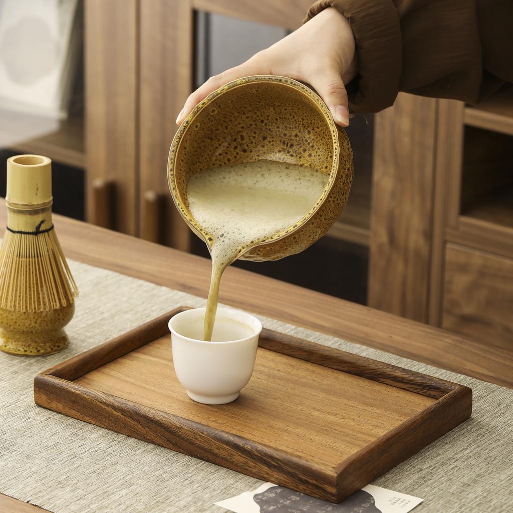 1set of Japanese matcha ceramic set, including kiln transformation matcha bowl, whisk, Hyakubon stand, matcha blender, gift