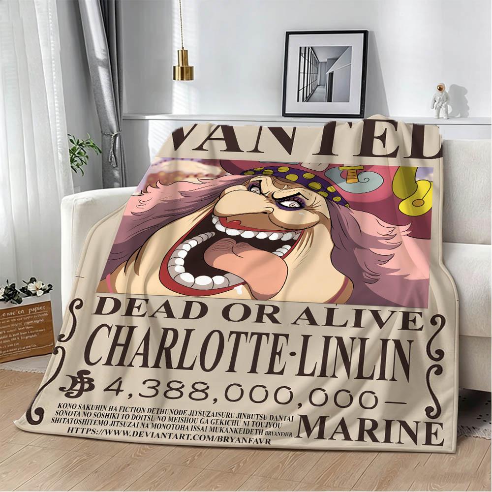 O-One Piece Luffy Shanks Kaido Anime Wanted Flannel Blanket Soft Throw Blanket Art For Home Decor Bedroom Bed Sofa Picnic Gifts