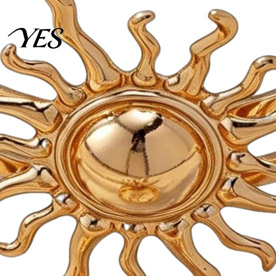 Golden Plated Jewelry Set 2Pcs Retro Sun Bangle Ring Set, Open Adjustable Cuff Bracelet & Ring, Statement Hand for Women