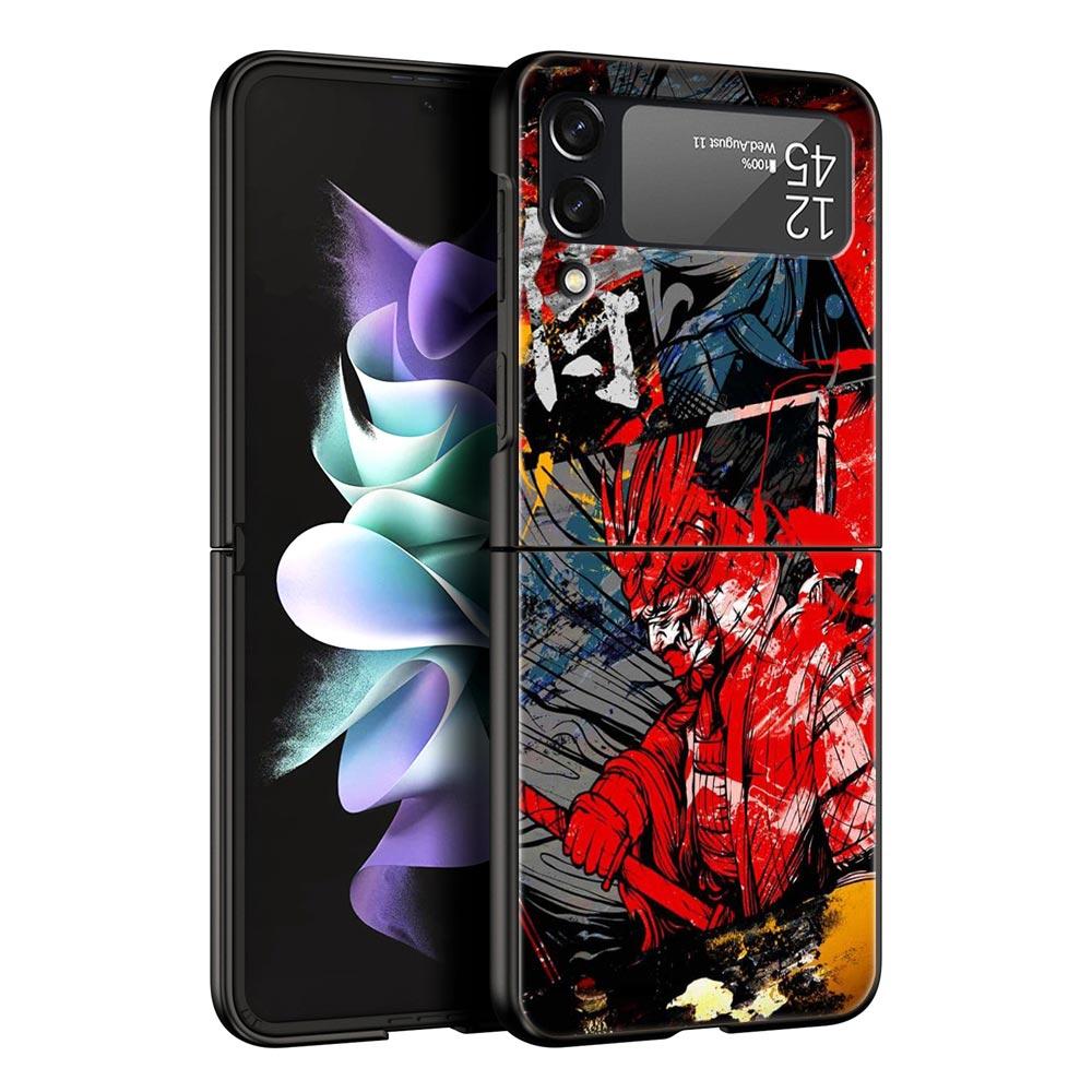 Japanese Bushido Samurai Phone Case for Samsung Galaxy Z Flip 3 4 5 Shell For Samsung Z Flip3 Flip4 Hard PC Fundas Bumper Cover
