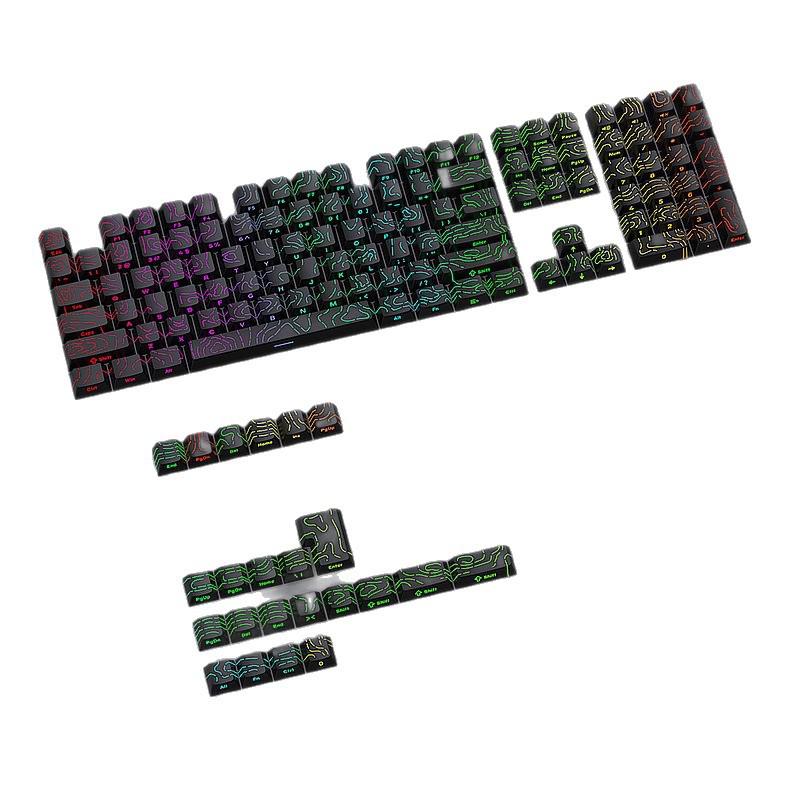 Contour PBT Translucent Side-Printed Mechanical Keyboard Keycaps with Magnetic Switch, Original Height, Two-Color Full Set (130/97)