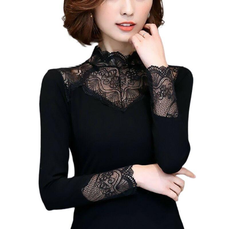 Spring and Autumn New Style Lace Versatile Fashionable Slim Inner Stretch Top for Women