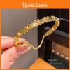 Floral Iris Jewelry Bracelet With Gold Plating And Zircon Stones For Gift And Fashion Accessory