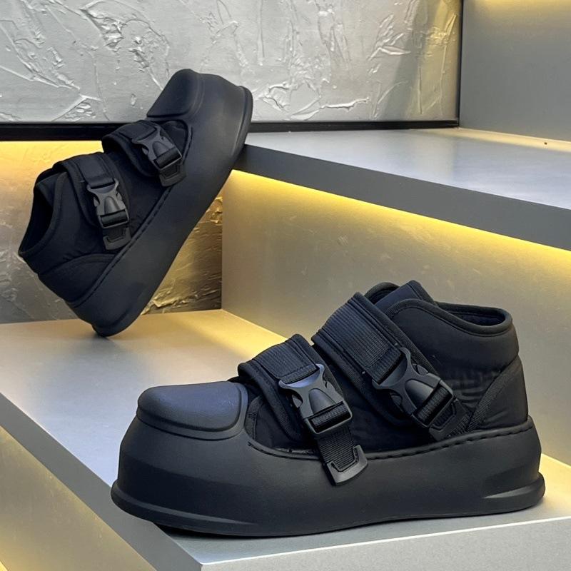 Autumn and winter new platform bread shoes casual big head shoes bm 38 leather shoe size чёрный